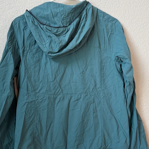 Mountain Hardwear Long Sleeve Top Hooded Quarter Zip Up Blue Green size XS - Picture 7 of 8